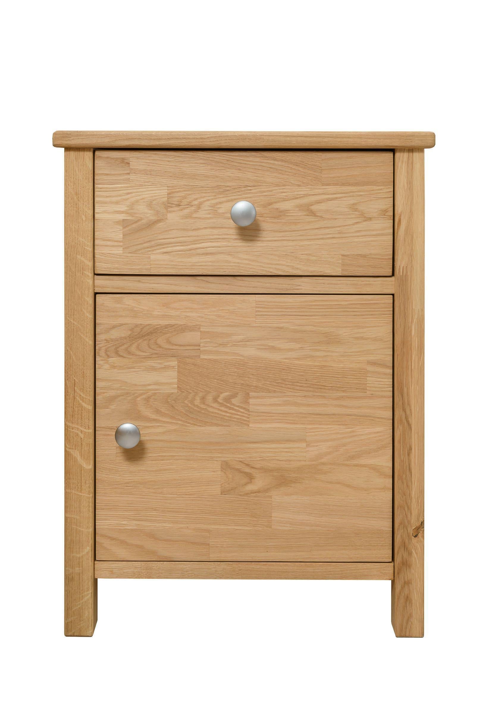NordicStory Mesa auxiliar de madera maciza roble mesita de noche natural